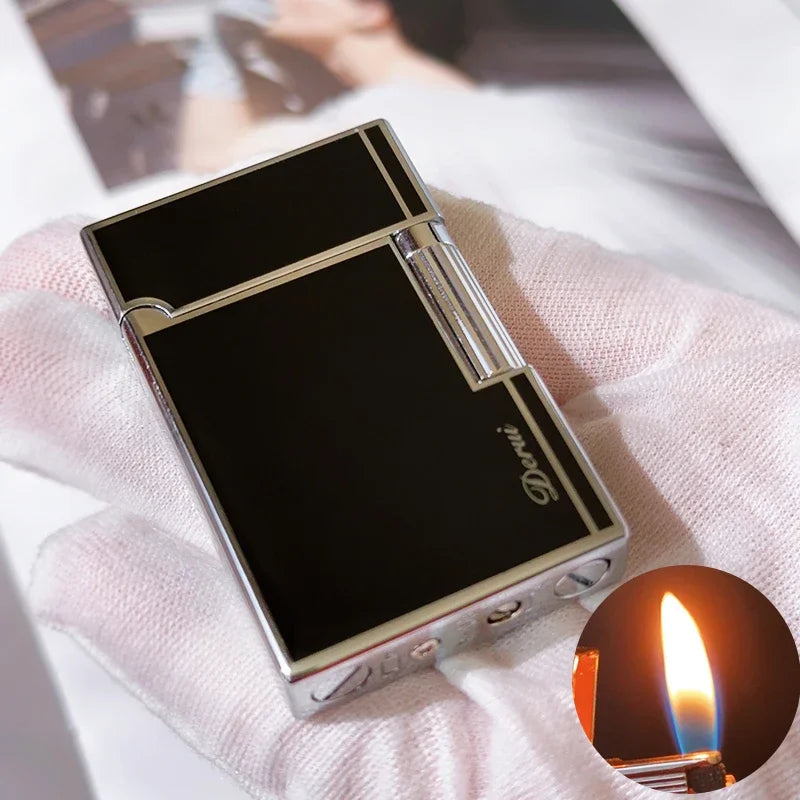 New Derui Windproof  Gas Inflated Lighter Jet PING Bright Sound Pipe Cigar Torch Lighter Compact Butane Flint Lighter Men Gift