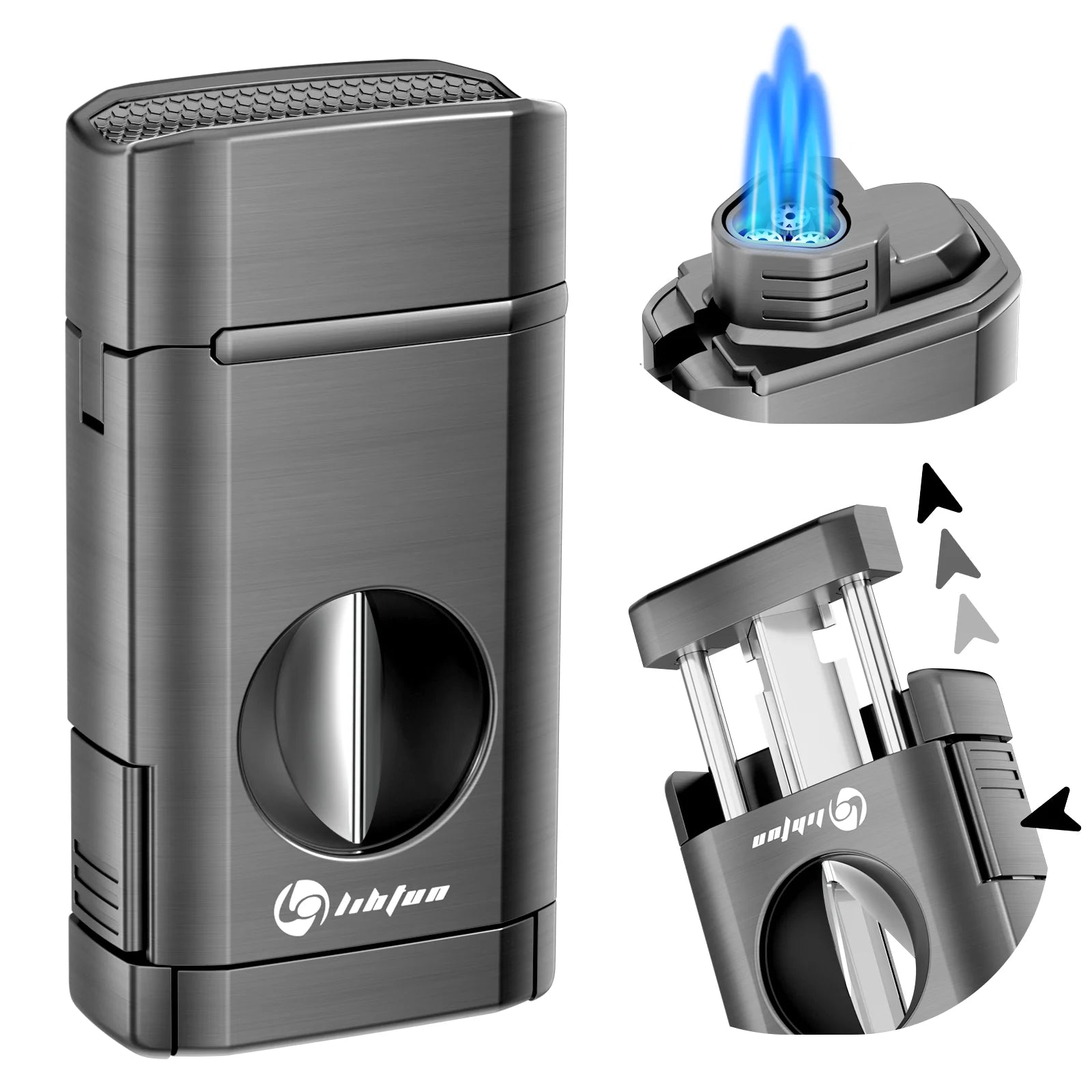 Multi-Function Torch Lighter with V Cut