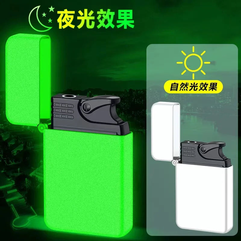 New Red Jet Flame Lighter Luminous Inflatable Butane Gas Windproof Lighters Strong Powerful Cigar Torch Lighters for Smoker Gift