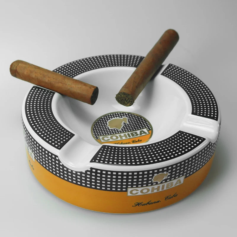 Cigar Ashtray Big Ashtrays for Round Cigarettes Large Rest Outdoor Cigars Ashtray for Patio/Outside/Indoor Ashtray