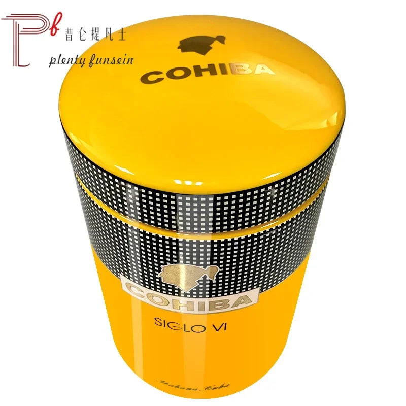 Cohiba-Simple Ceramic Humidor, 6 Cans, Yellow Cigar Accessories, Smoking Accessories, Hot Sale, Pf20241211