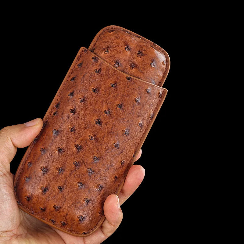 Luxury Cigar Case Cigar Humidor Holds 2 Cigars PU Leather Travel Case Smoking Accessories Men's Gift