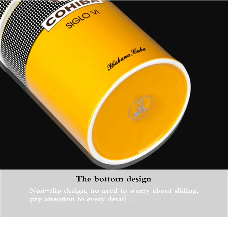 Cohiba-Simple Ceramic Humidor, 6 Cans, Yellow Cigar Accessories, Smoking Accessories, Hot Sale, Pf20241211