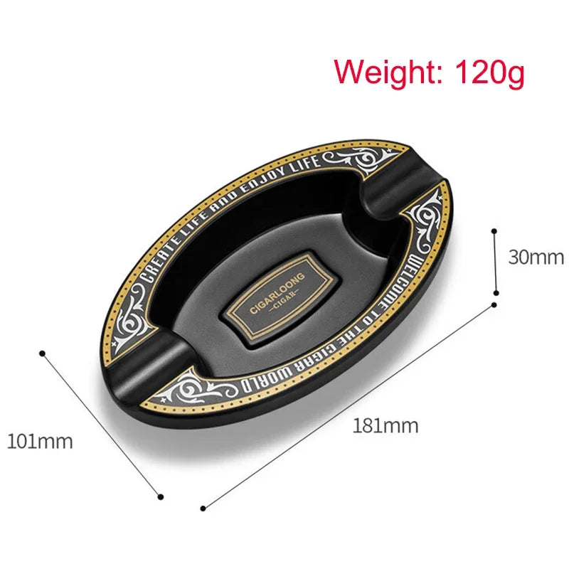 Portable Cigar Ash Tray Creative Cigar Ashtray Pear Gold/White/Black Desktop Ashtray with 2 Slots for Cigar Office Home Deco