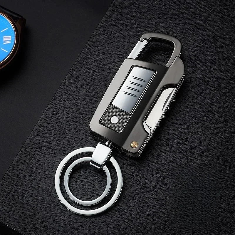 Tungsten USB Lighter with Key Chain Flashlight