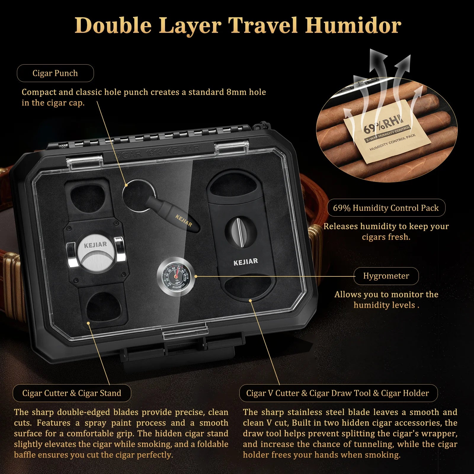 Travel Humidor with Cutters Pack