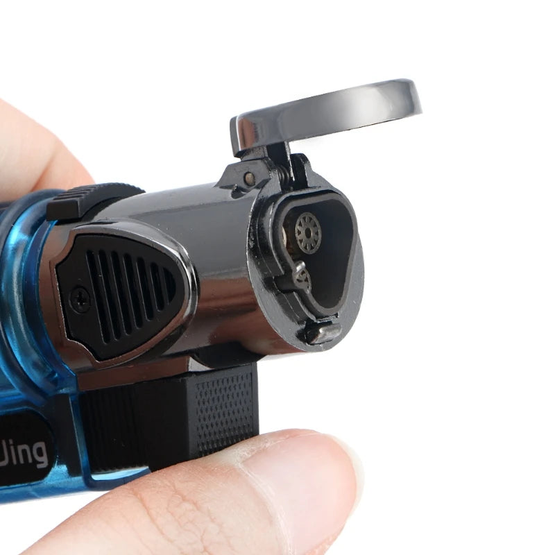 Windproof Trip Torch Jet Flame Refillable gas Cigarette Cigar