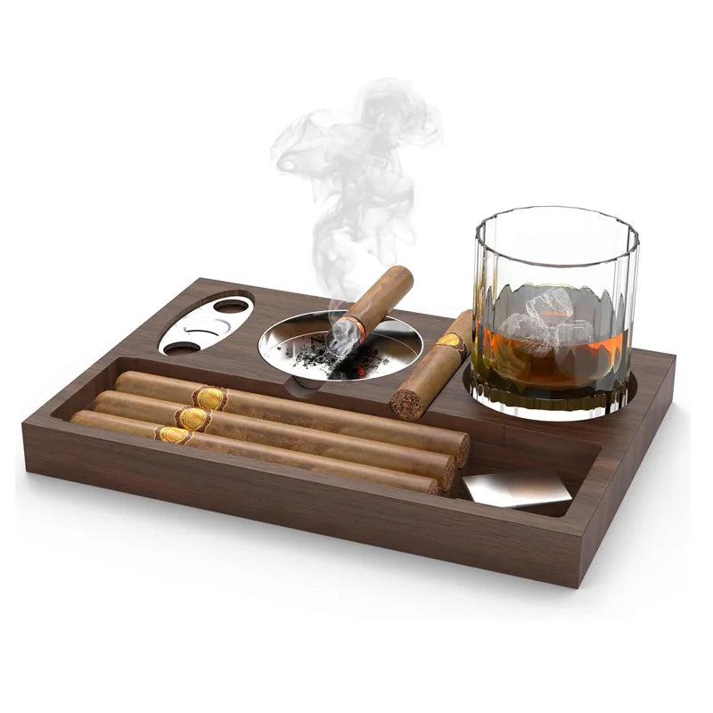 Outdoor Cigar Ashtray with Cutter