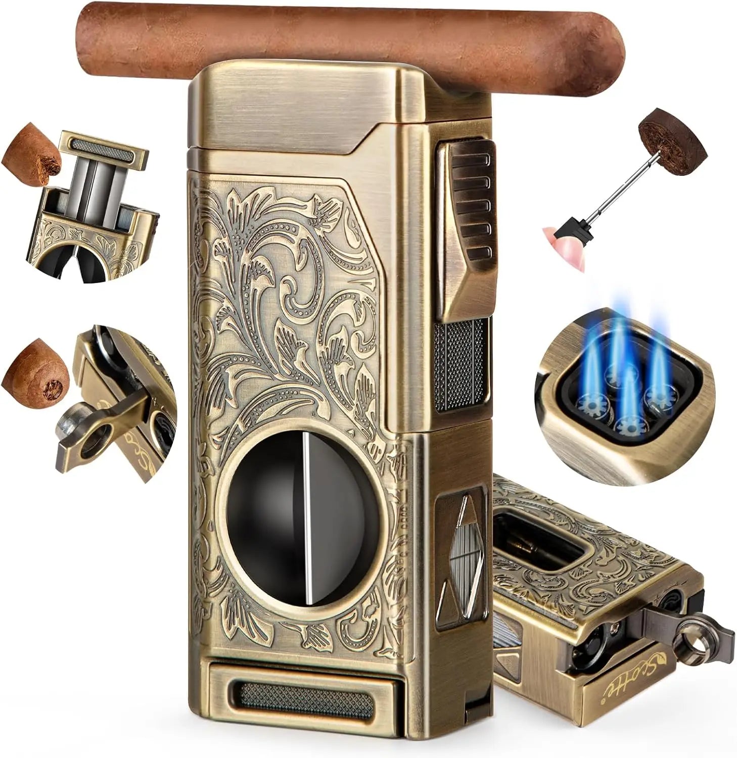 SCOTTE Cigar Lighter 4 Jet Flame