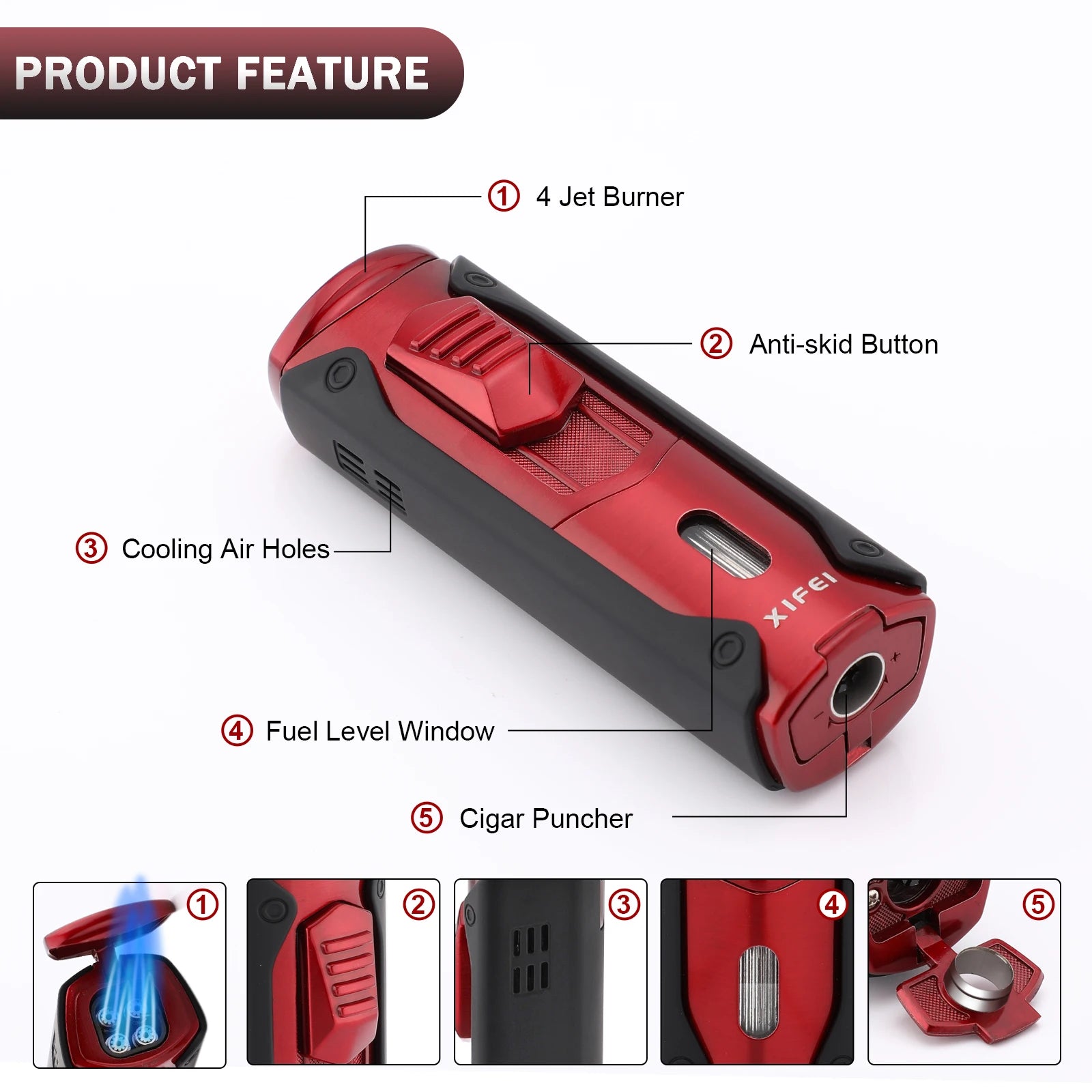 4 Jet Butane Torch Lighter