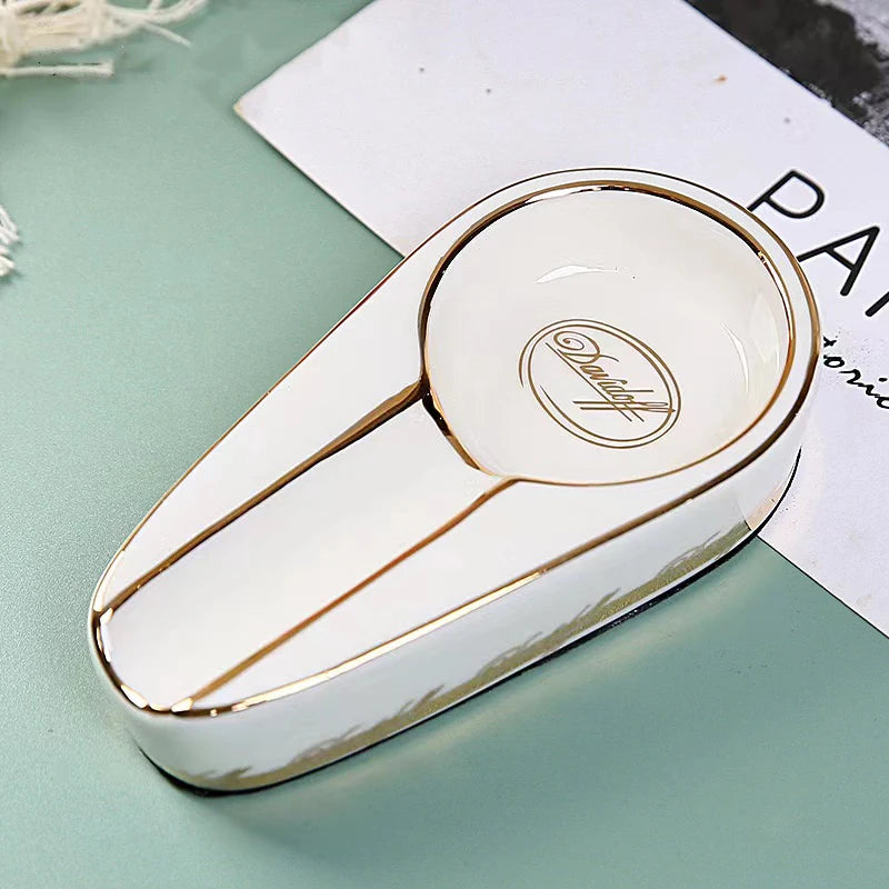 Cigar Gadgets Home Cigar Ashtray Portable Ceramic Cigars Ash Tray Tobacco Cigarette Ashtrays Holder