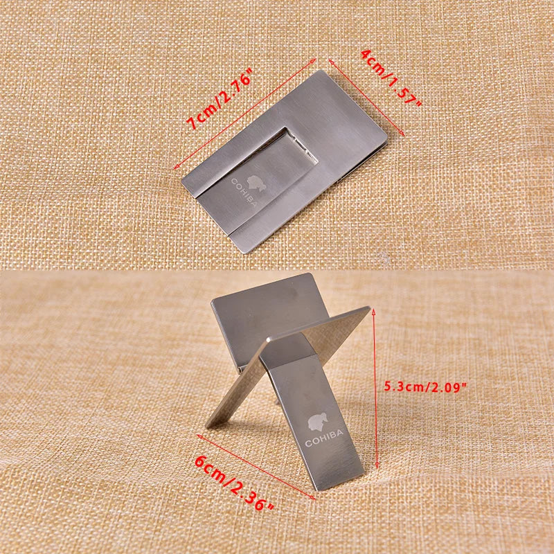 Cigar Ashtray Holder Steel Practical Gadgets Silver Foldable Cigar Stand Tray