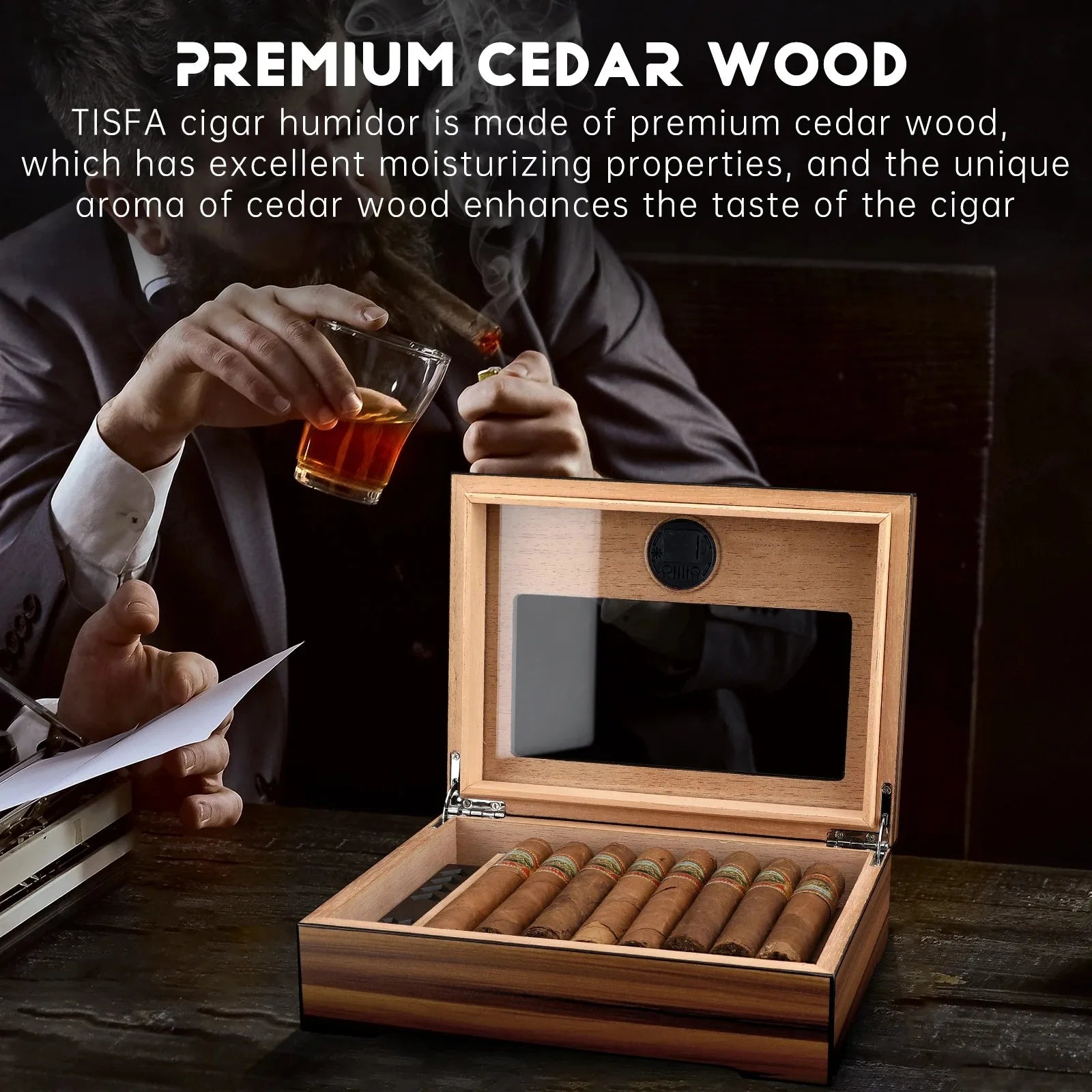 Cigar Humidor Box Cigar Case with...