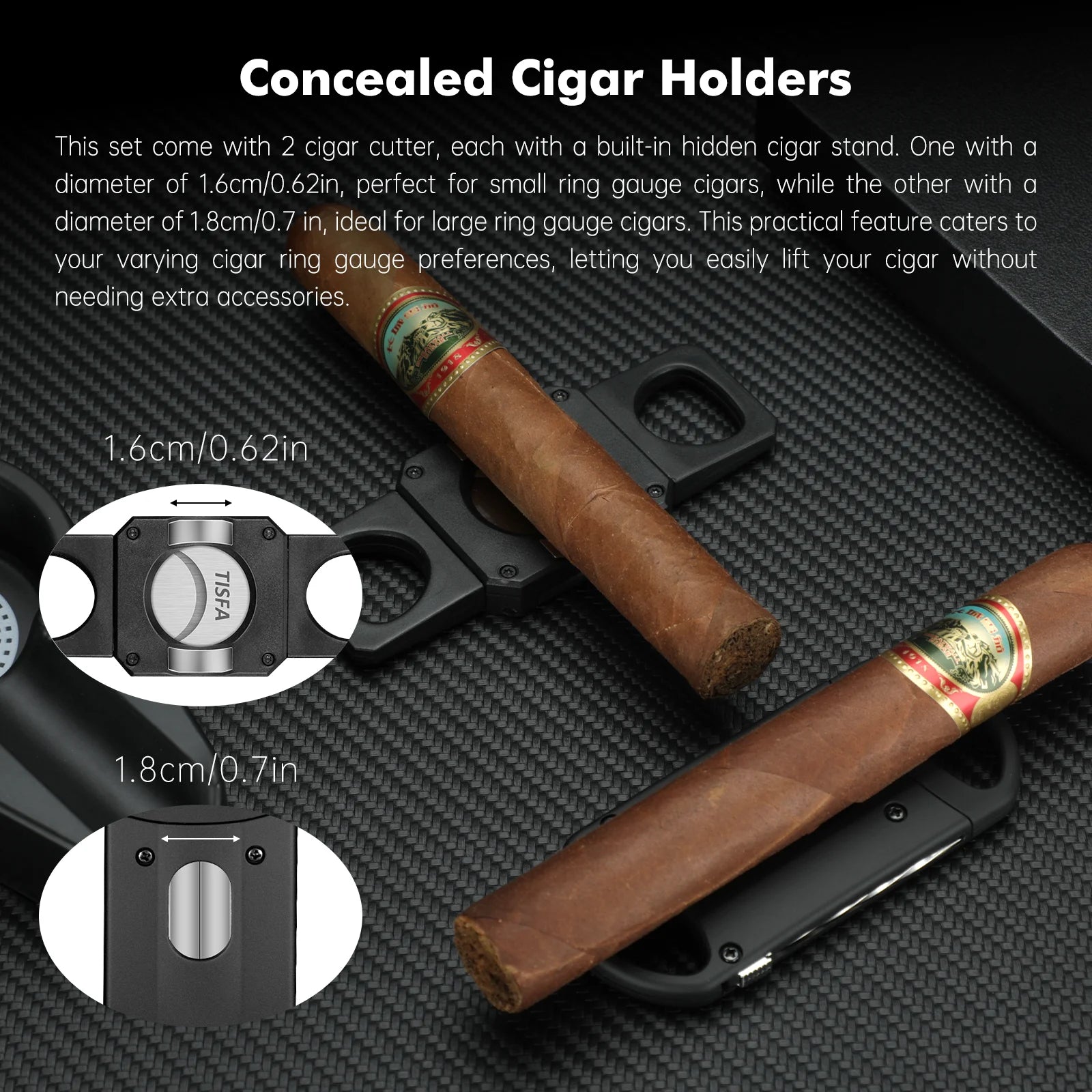 Cigar Ashtray Set, Cigar Punch, V Cutter, Cigar, Draw Enhancer, Cigar Holder, Straight Cutter with Cigar Stand