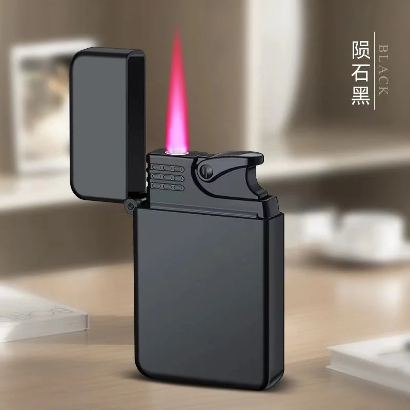 New Red Jet Flame Lighter Luminous Inflatable Butane Gas Windproof Lighters Strong Powerful Cigar Torch Lighters for Smoker Gift