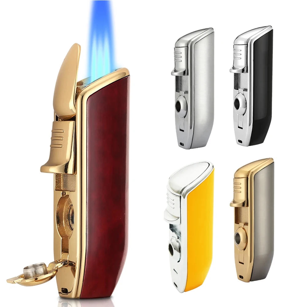 3 Jet Butane Torch Lighter with Punch