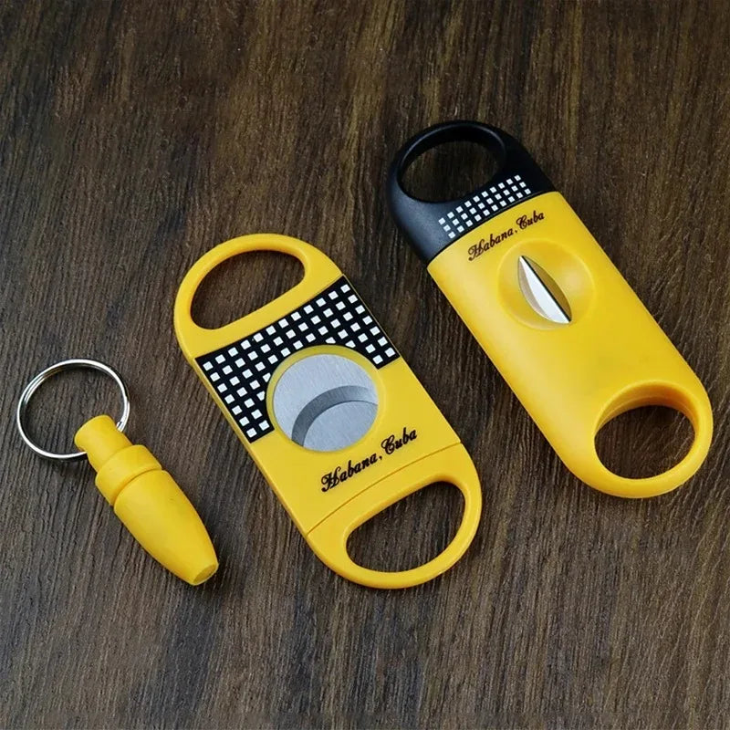 Cigar Set Pocket Cigar Cutter V-shaped Cutting Sharp Stainless Steel Blade Guillotine Punch Cutter Cigar Accessories