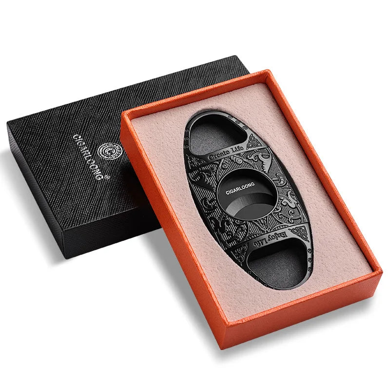 Stainless Steel Cigar Cutter – Double Blade Metal Cigar Scissors, Sharp Smooth Cut Smoking Tool