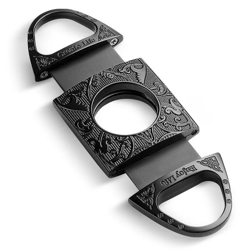 Stainless Steel Cigar Cutter – Double Blade Metal Cigar Scissors, Sharp Smooth Cut Smoking Tool