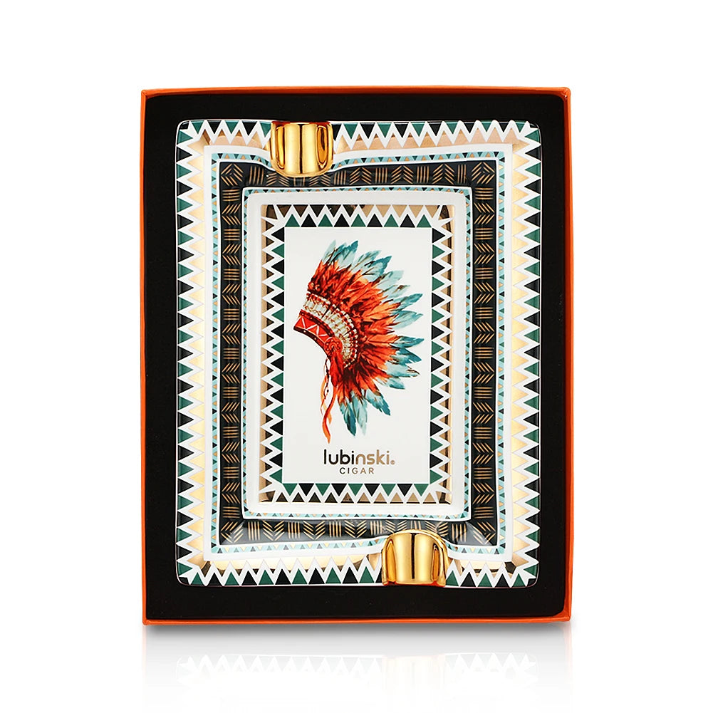 Lubinski Cigar Ashtray Home Living Room Ceramic Ashtray Creative Large Luxury Tobacco Ash Tray 2 Tubes Cigar Accessories Square