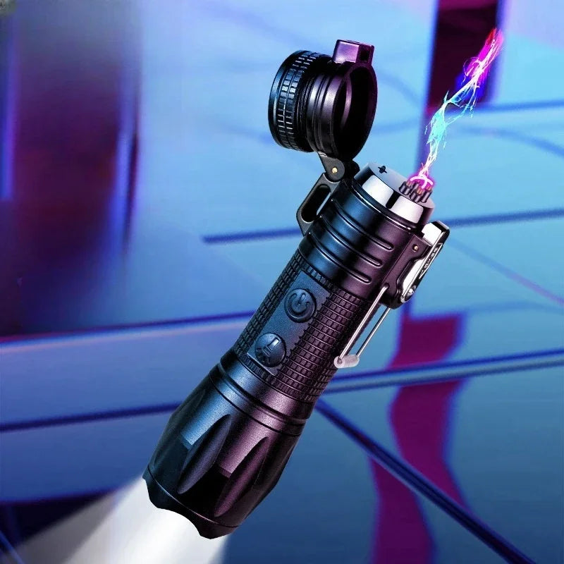 Outdoor Dual Arc USB Lighter with Flashlight