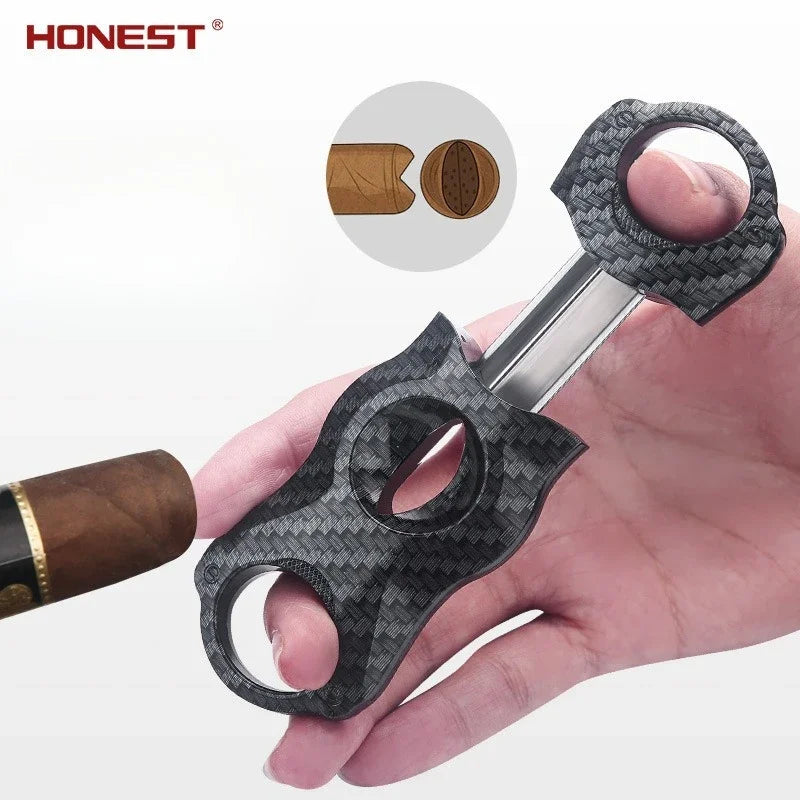 HONEST Portable Cigar Scissors Cigarette Cutter Double-edged Steel Cuban Cigar Cutter Tool To Give Boyfriend Gift