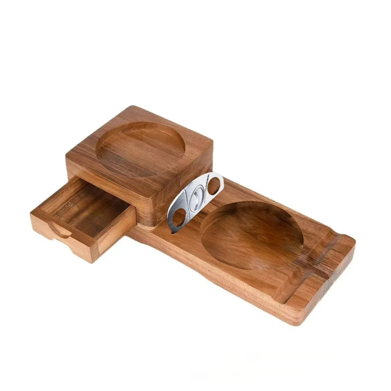 Whiskey Tray Ashtray with Cutter