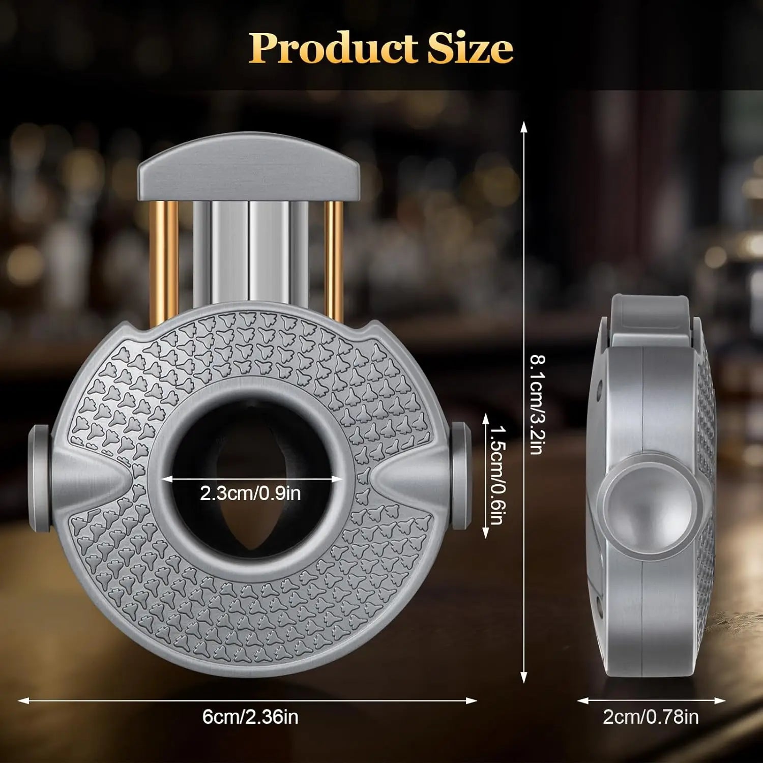 3 in 1 Cigar Cutter, Cigar Holder and Decompression Rotator, Round Cigar Cutter Ergonomically Designed, Gift for Cigar Lovers