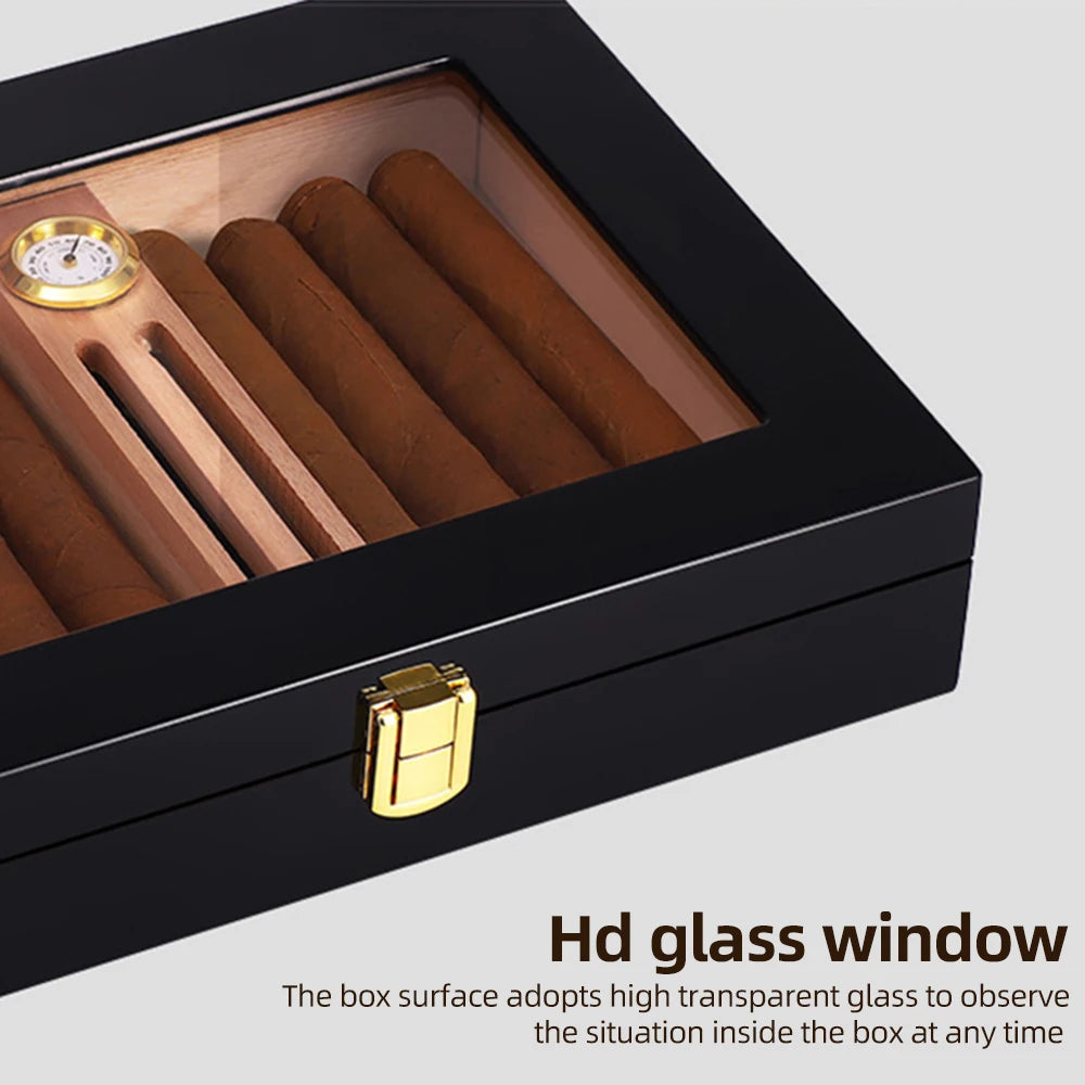 Black 10-18 Humidor