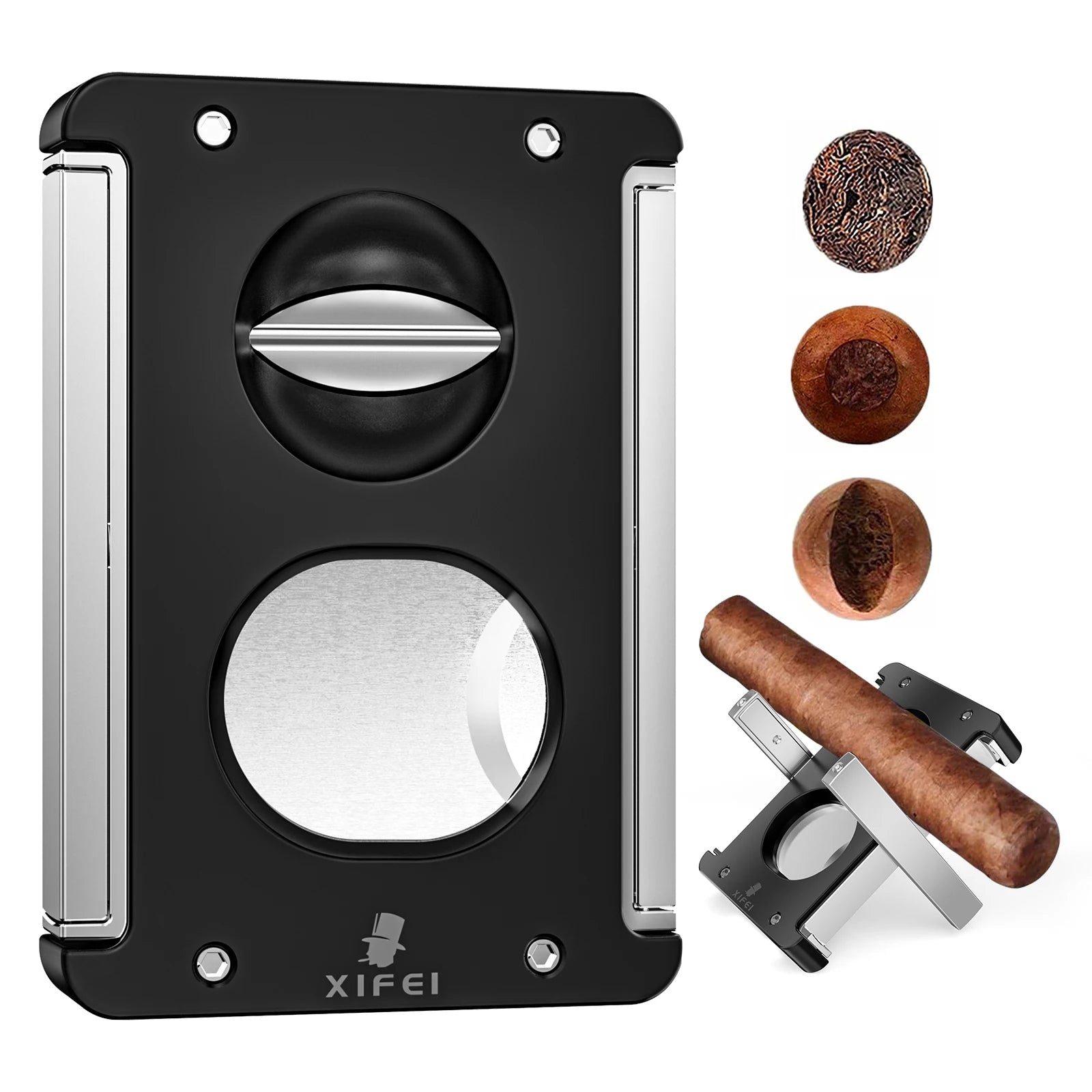 4-in-1 V-Cut Cigar Cutter with Punch