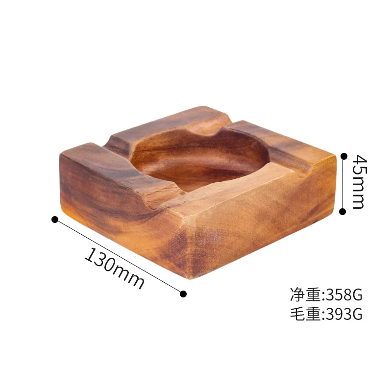 New Wood Cigar Ashtray Square Ash tray Living Room 4 Slot Cigarette Ashtray Cigar Holder Ashtray