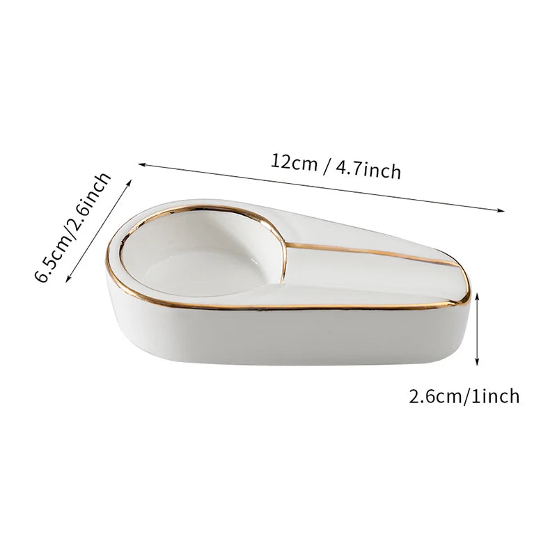Cigar Ashtray Fashion Portable Cigar Smoking Accessories Single Slot Ceramic Cigar Ashtray Gift for Boyfriend Husband