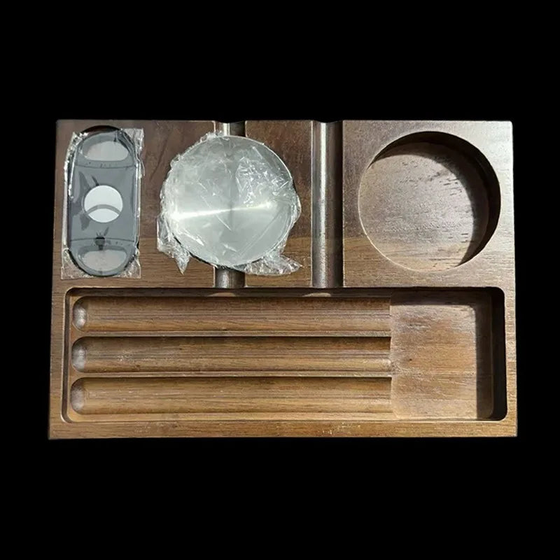 Household Wooden Cigar Ashtray Indoor Outdoor Cigar Storage Placement Accessory Stand Home Office Ornaments Hubby Gift Ideas