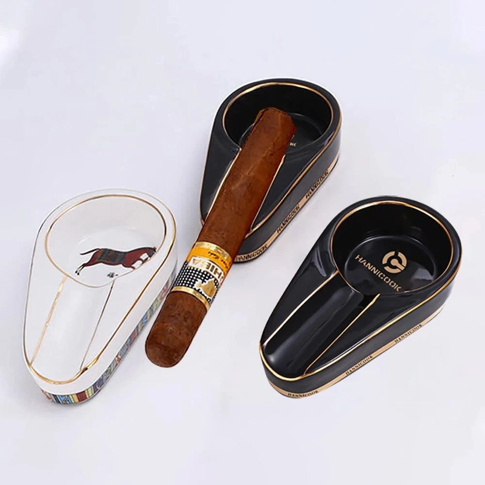 Cigar Gadgets Home Cigar Ashtray Portable Ceramic Cigars Ash Tray Tobacco Cigarette Ashtrays Holder
