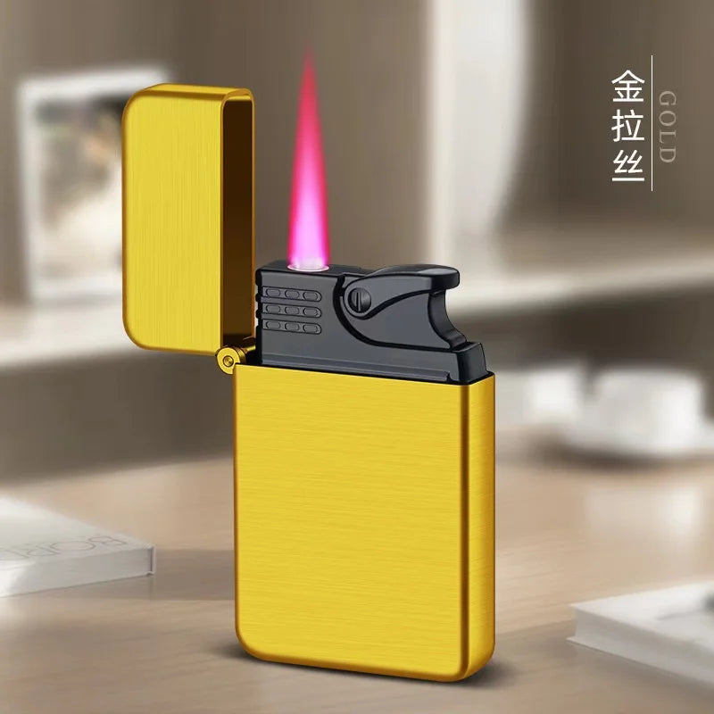 New Red Jet Flame Lighter Luminous Inflatable Butane Gas Windproof Lighters Strong Powerful Cigar Torch Lighters for Smoker Gift