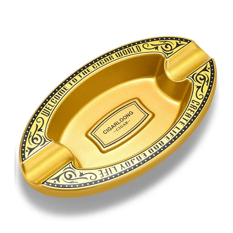 Portable Cigar Ash Tray Creative Cigar Ashtray Pear Gold/White/Black Desktop Ashtray with 2 Slots for Cigar Office Home Deco
