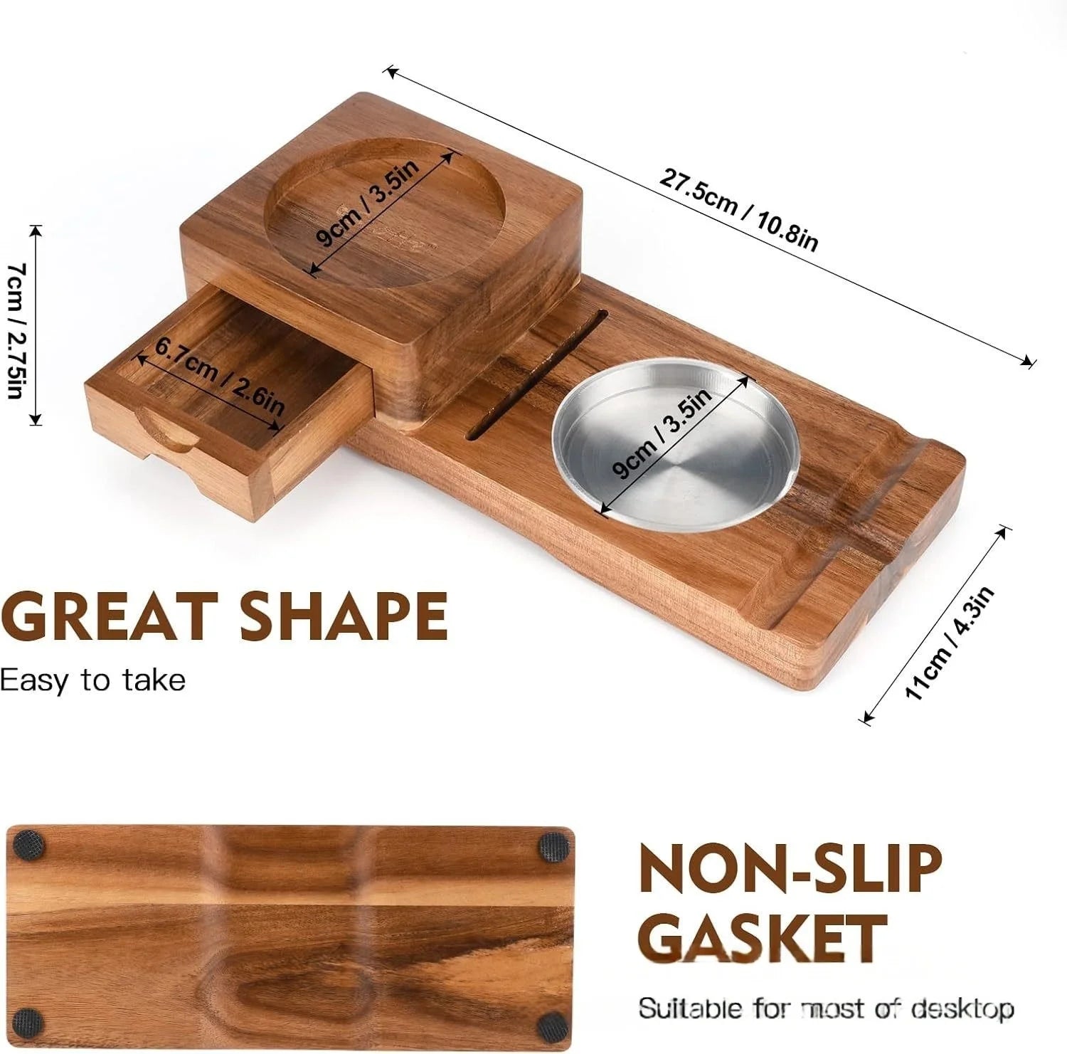 Whiskey Tray Ashtray with Cutter