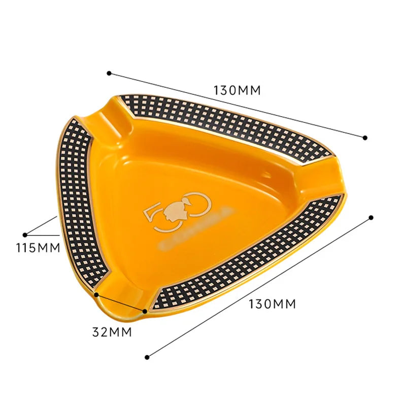 Creative Triangle Cigar Ashtray Portable Three Cigarette Slot Cigarette Cigar Rack Ceramic Ashtray Smoking Cigar Accessories