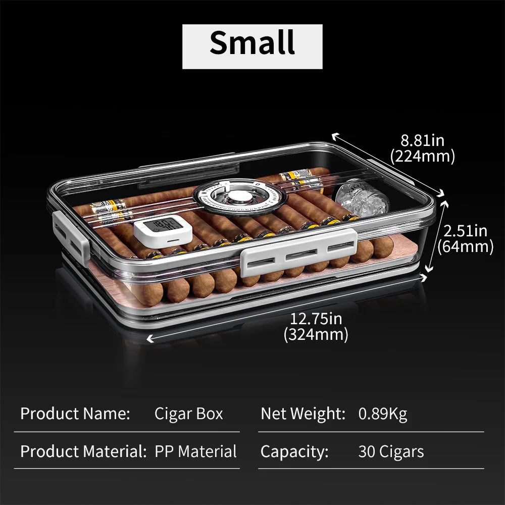 Cigar Companion Cedar Wood Shelf Clear Cigar Humidor with Hygrometer 100PCS PP Material Portable Multifunction Seal Up