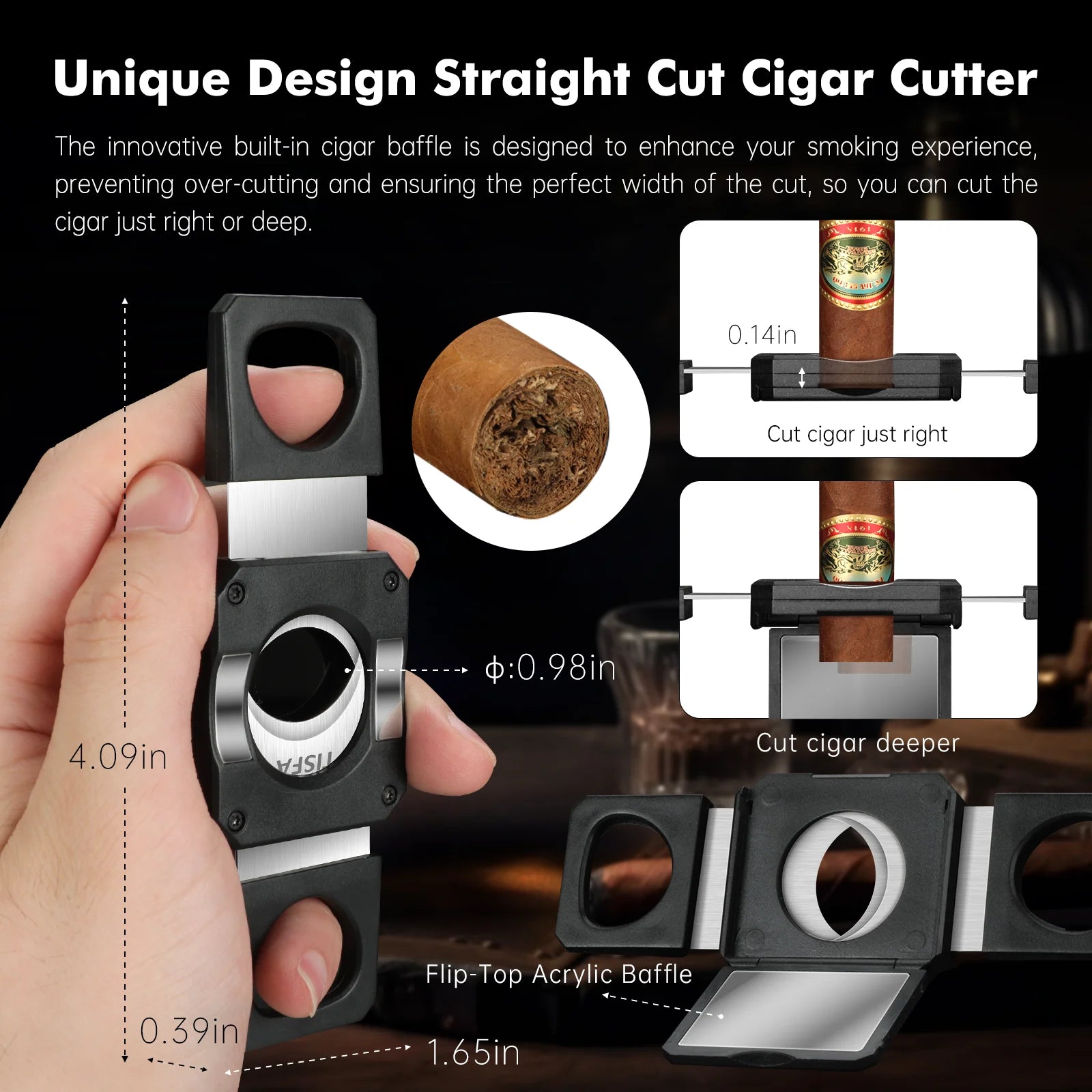 Cigar Ashtray Set, Cigar Punch, V Cutter, Cigar, Draw Enhancer, Cigar Holder, Straight Cutter with Cigar Stand