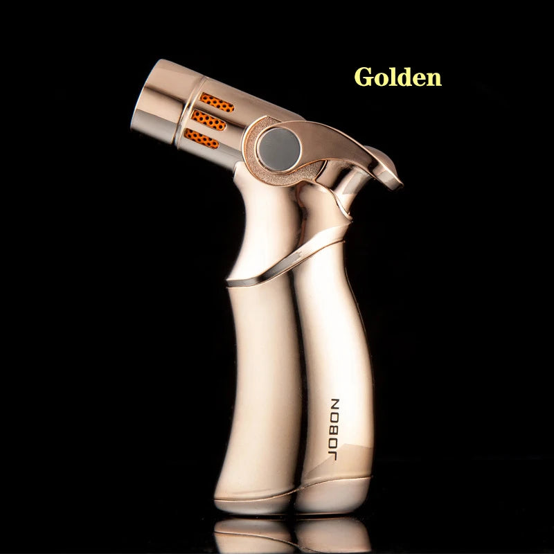 Creative Metal Outdoor Windproof Butane Gas Lighter Blue Flame Turbo 4 Torch Jet Cigar Lighter Kitchen Baking BBQ Tools