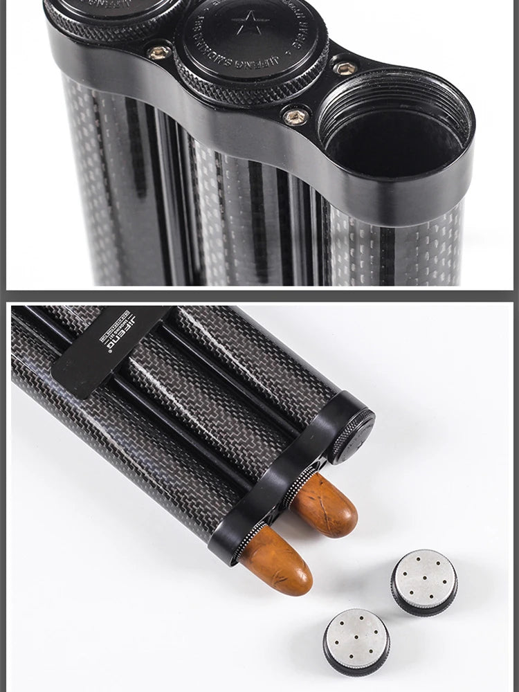 3-Finger Travel Cigar Case Portable Humidors Box Mini Storage Tube Holder 60 Rings Gauge W/Gift Box Cigarette Accessories