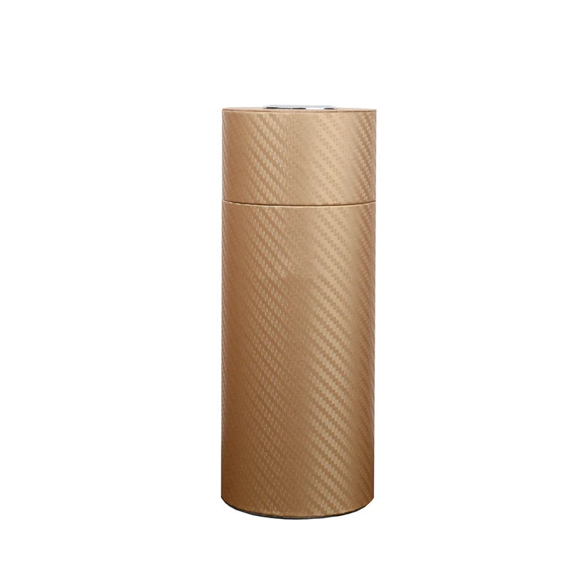 Carbon Fiber Cigar Case Cedar Wood Lined Humidor Gold Cigar Holder Super Round Cigar Tube With Humidifier Hygrometer C Logo Tool