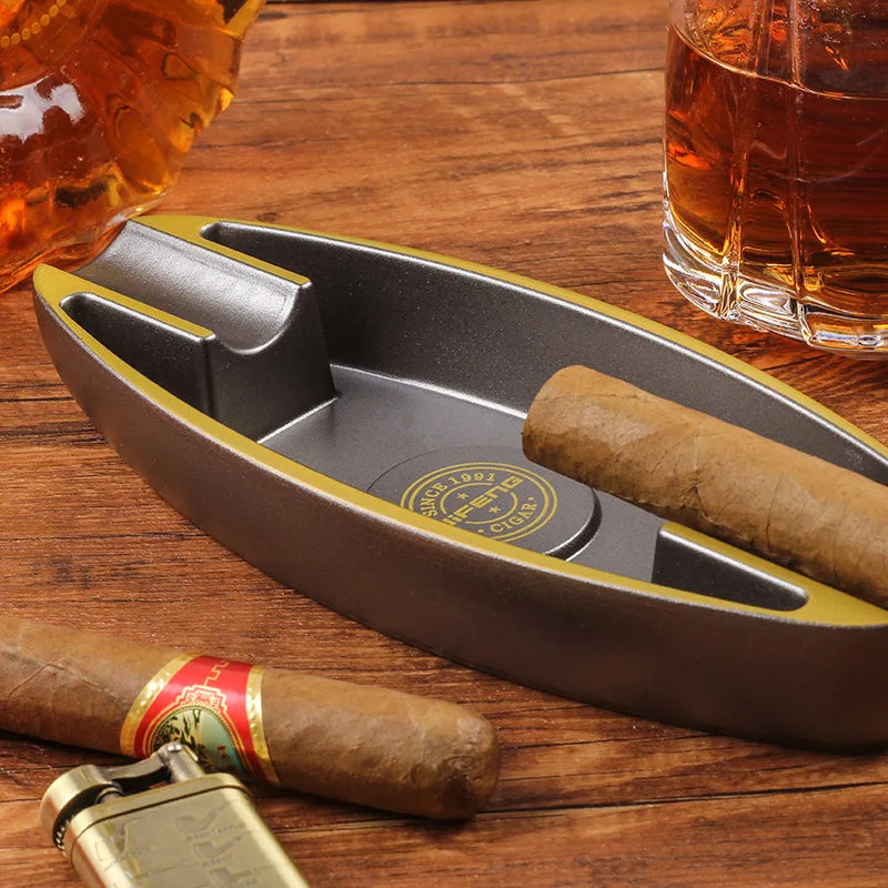 Portable Cigar Ashtray 2 Slot Cigar Holder Melamine Ash Slot Tobacco Cigar Accessories Cigarette Ashtray
