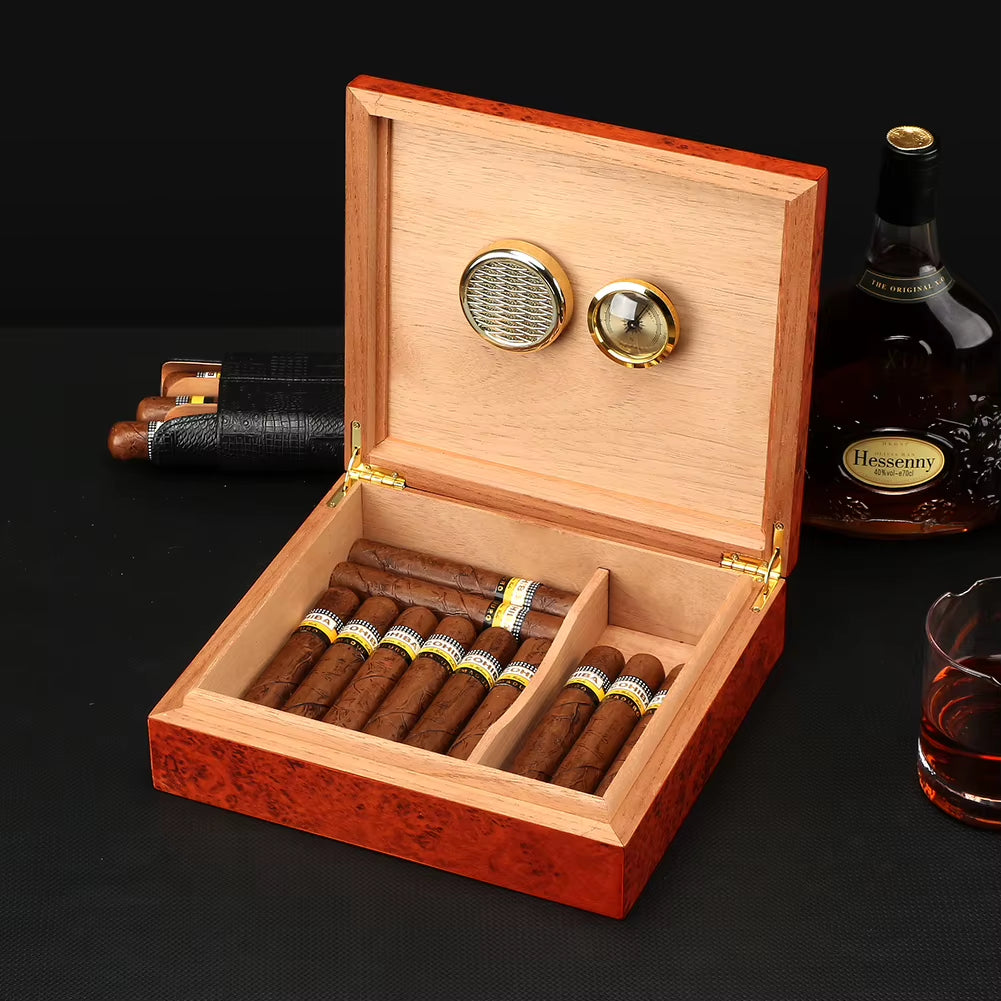 GALINER Classic Cigar Humidor Box Cedar Wood Case W/ Magnets Hygrometer Humidifier for Cigars Travel Humidor