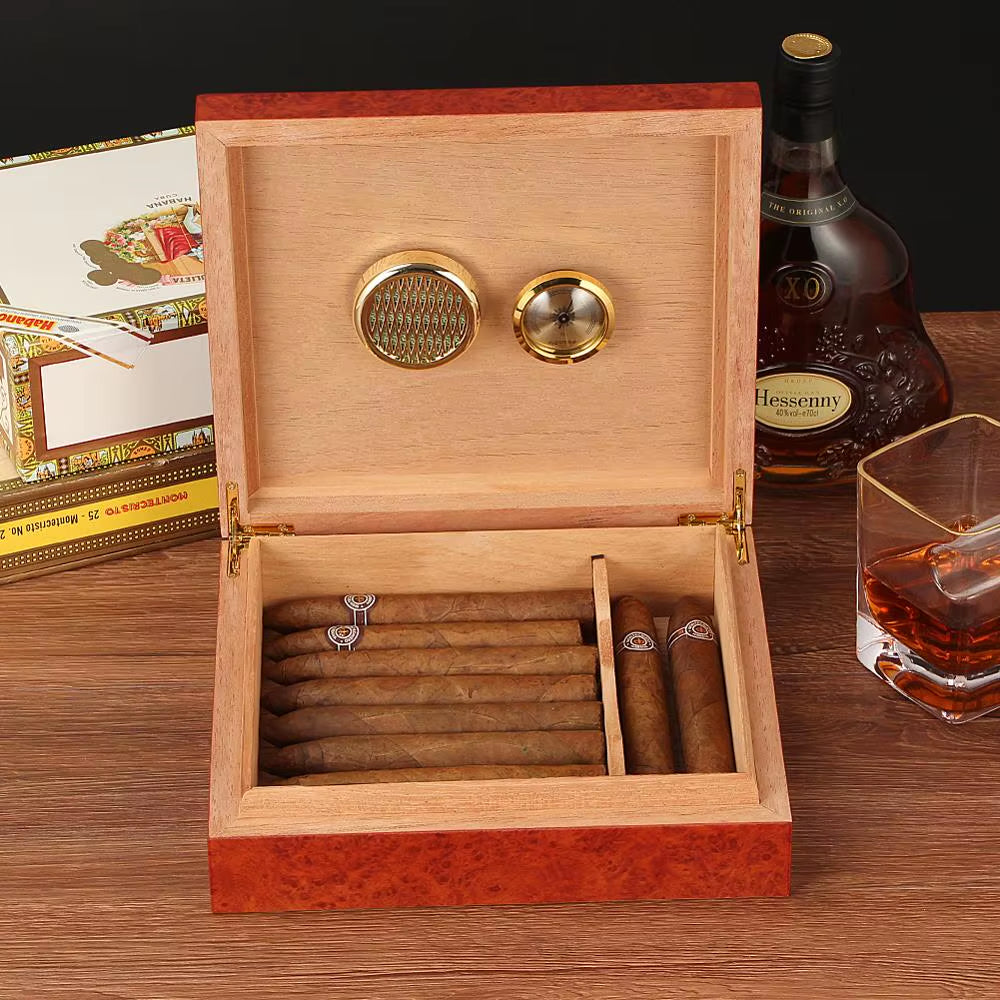 GALINER Classic Cigar Humidor Box Cedar Wood Case W/ Magnets Hygrometer Humidifier for Cigars Travel Humidor