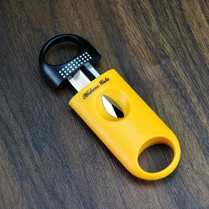 Cigar Cutter Plastic V-Cut Brand New Stainless Steel Blades Classic Cigar Cutter Guillotine Christmas Cigar Scissors Gift