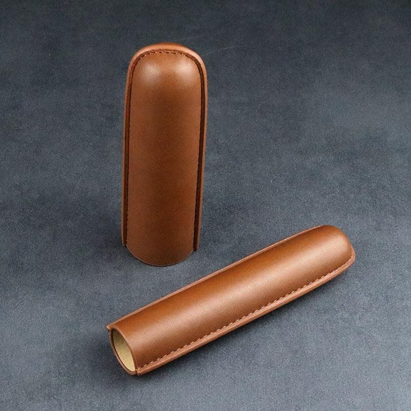 Portable Waterproof Leather Cigar Tube - Cigar Mafia