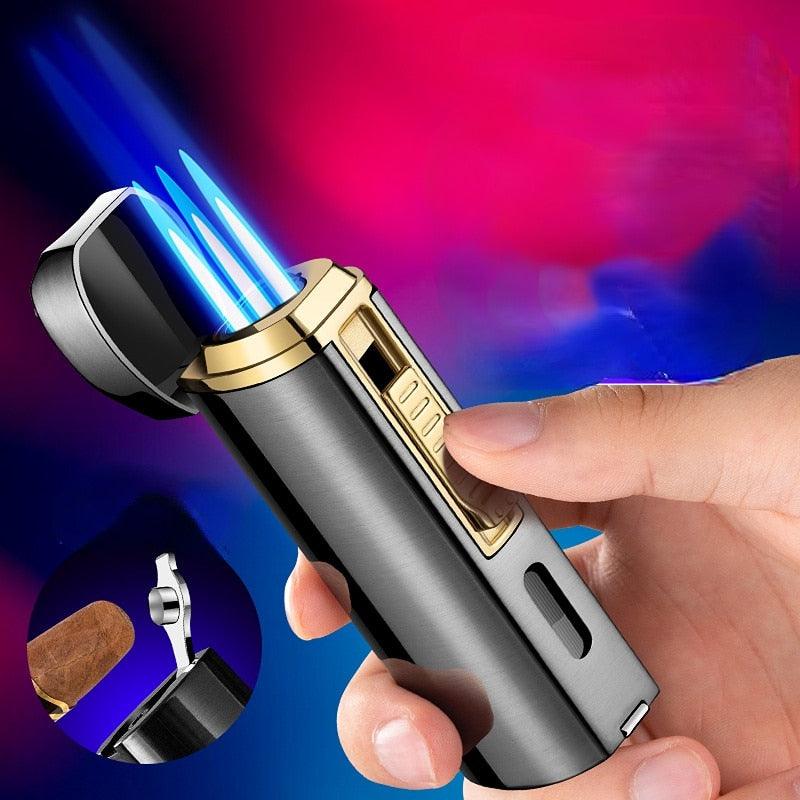 Luxury Metal Torch Lighter with Cigar Punch - Cigar Mafia